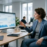 Consultant SEO européen analysant des performances de référencement