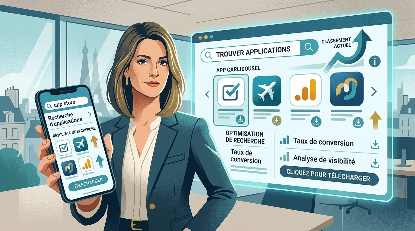 Référencement d'une application mobile sur Google illustré par un professionnel européen