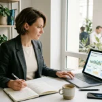 Consultant SEO travaillant sur une stratégie de référencement naturel