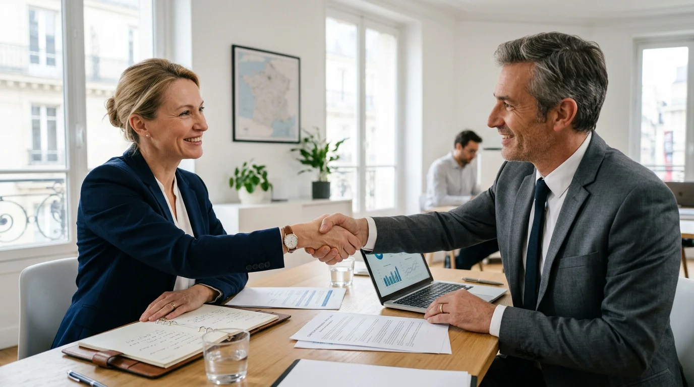Entretien de sélection entre un client et un consultant en référencement
