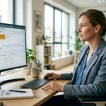 Consultant SEO au travail devant ses écrans d'analyse de performance