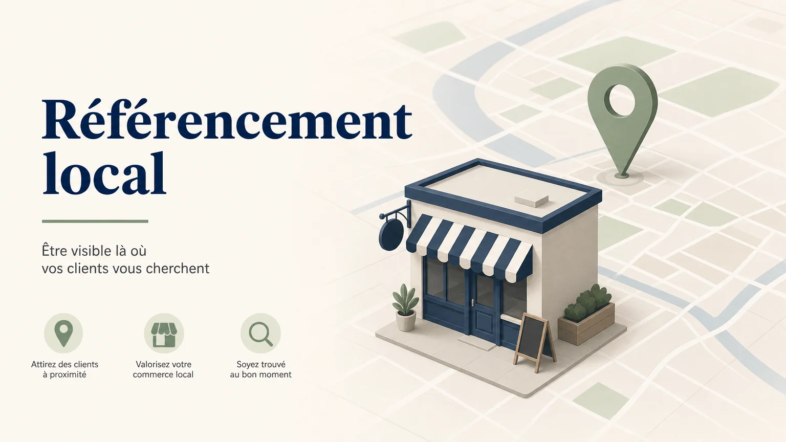 Illustration d’un commerce de proximité visible sur une carte locale