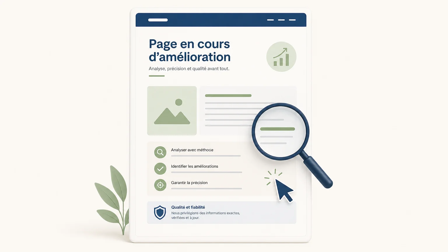 Illustration d’une page web en cours d’optimisation