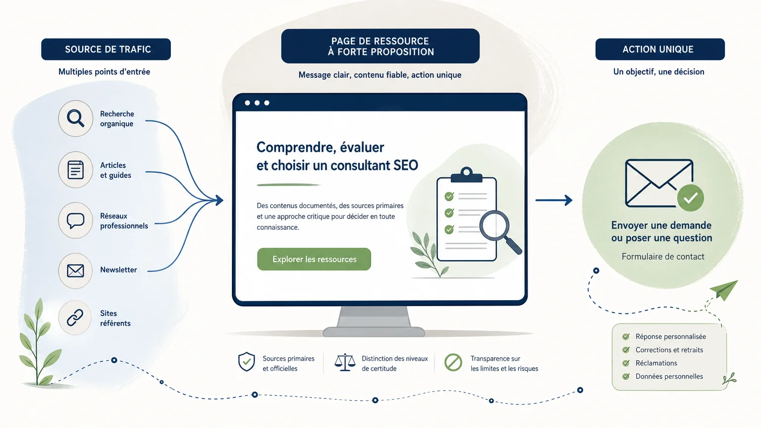 Illustration d’une landing page orientée vers une conversion unique
