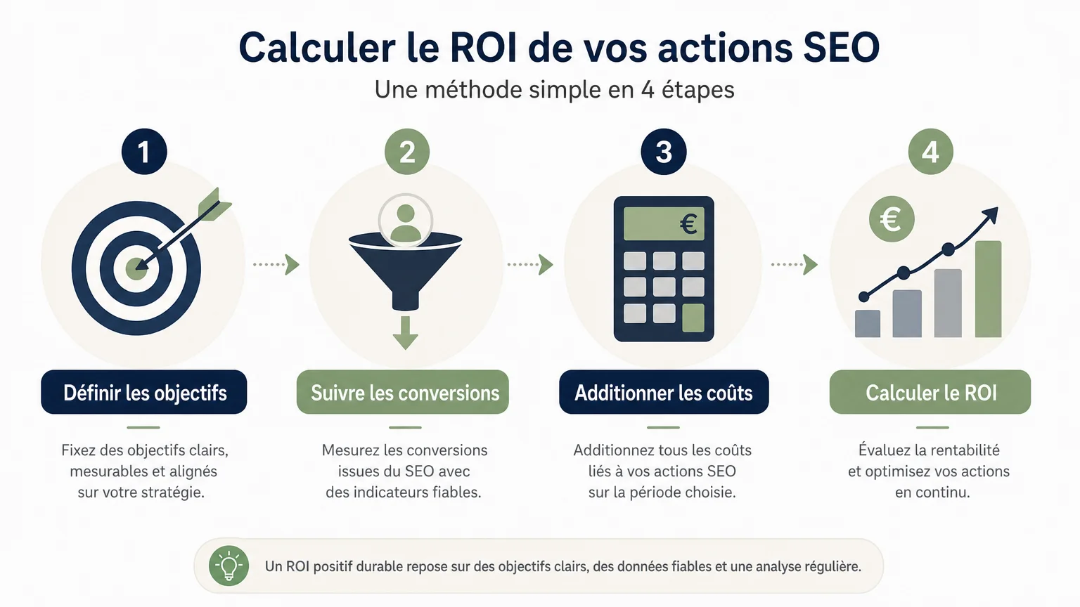 Les quatre étapes pour mesurer le ROI SEO
