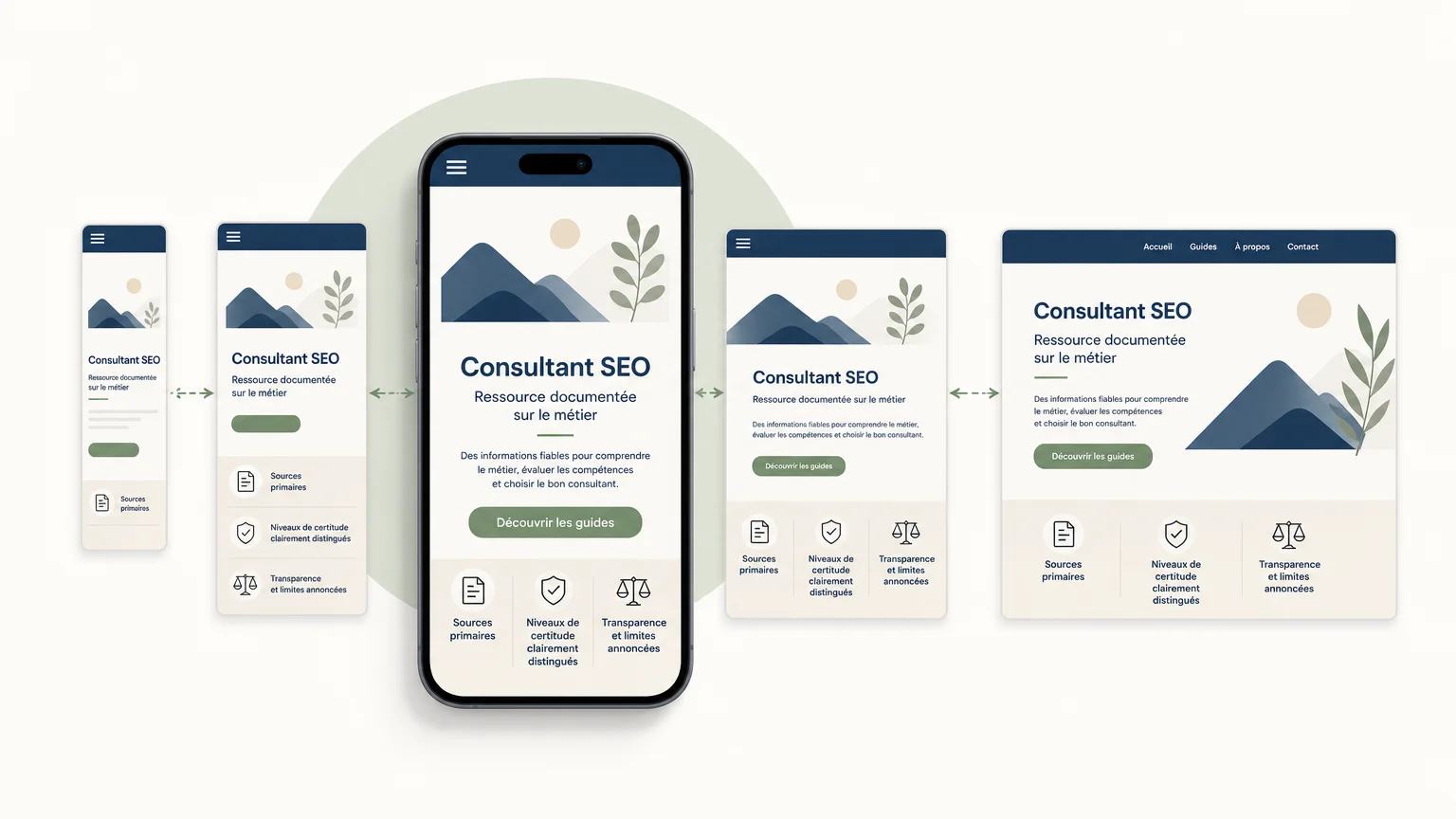 Illustration d’un site web qui s’adapte à l’écran d’un smartphone