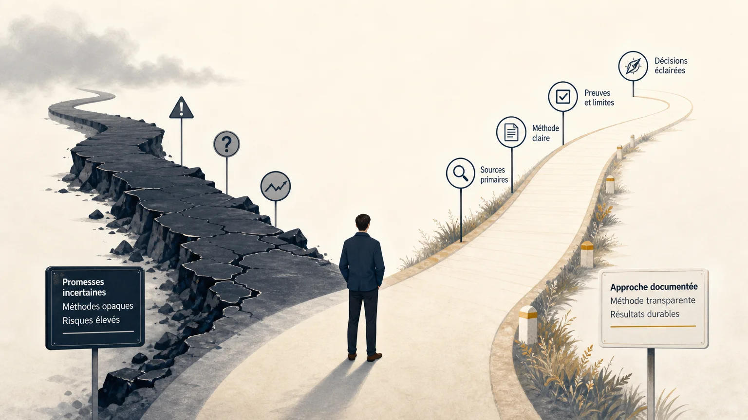 Illustration éditoriale des risques du consultant SEO black hat